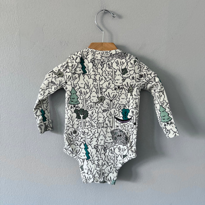Roots / Pattern long sleeve onesie / 3-6M