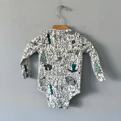 Roots / Pattern long sleeve onesie / 3-6M