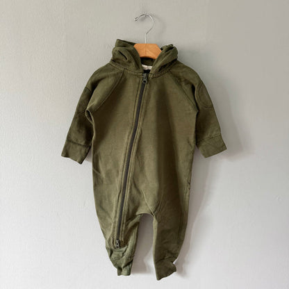 Sapling / Khaki biker romper / 12-18M
