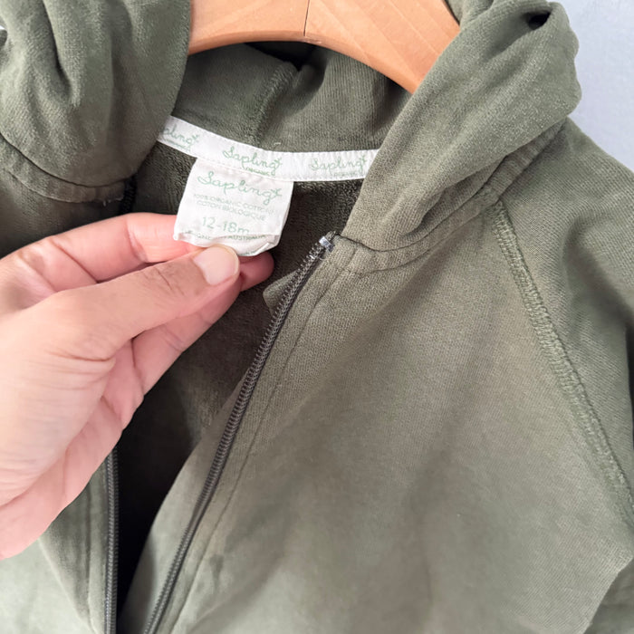Sapling / Khaki biker romper / 12-18M