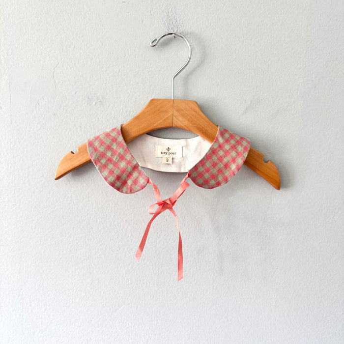 Tiny poet / Gingham collar / 3Y