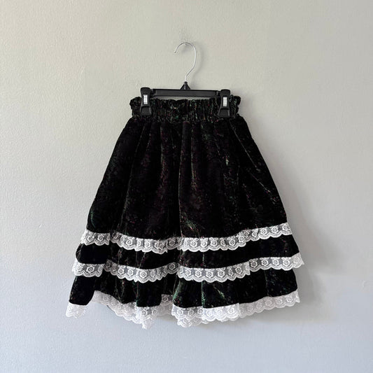 Vintage handmade / Velour skirt / 8Y
