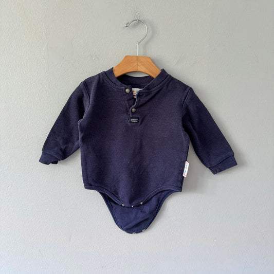 Vintage Please mum / Navy onesie / 12M