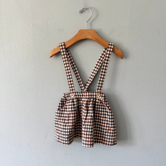 Zara / Checked skirt with shoulder strap / 18-24M