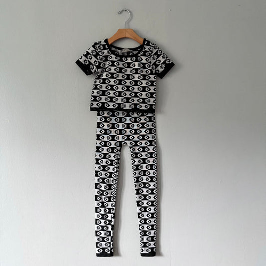 Zara / White x black floral set up / 10Y(140cm)